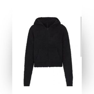 Black Skims cozy knit zip up sweater size L/XL